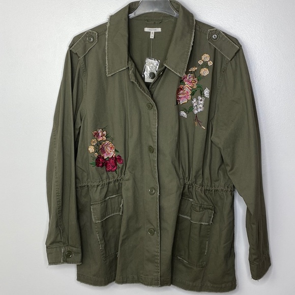 Maurices Jackets & Blazers - NWT MAURICES Embroidered Cotton Utility Jacket Olive Green size 3 (2X)
